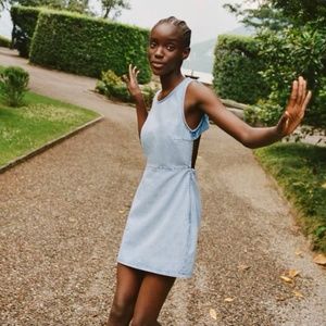 Zara Blue Denim Cut out Sleeveless Mini Dress XS